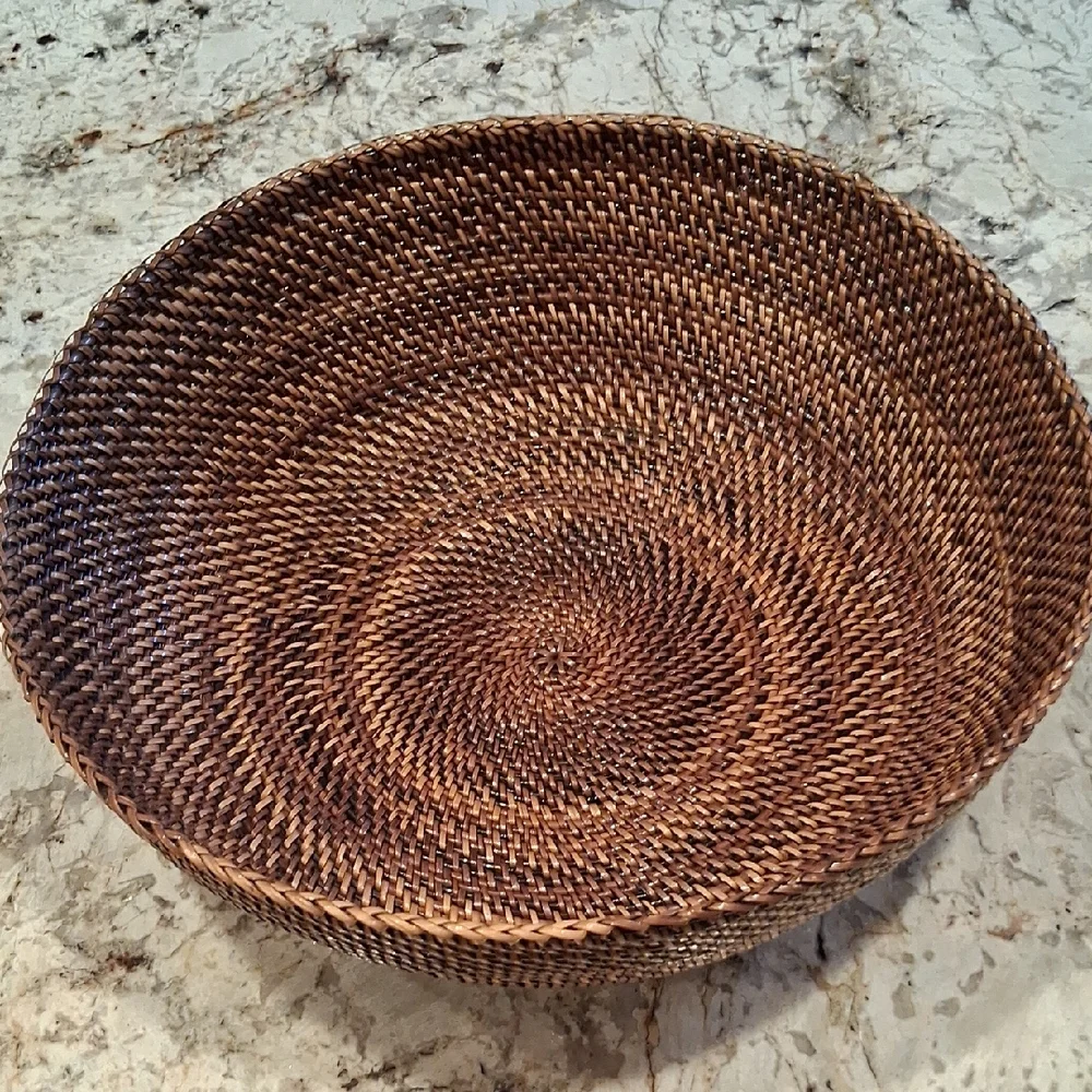 William Sonoma Nito Handwoven Round Basket